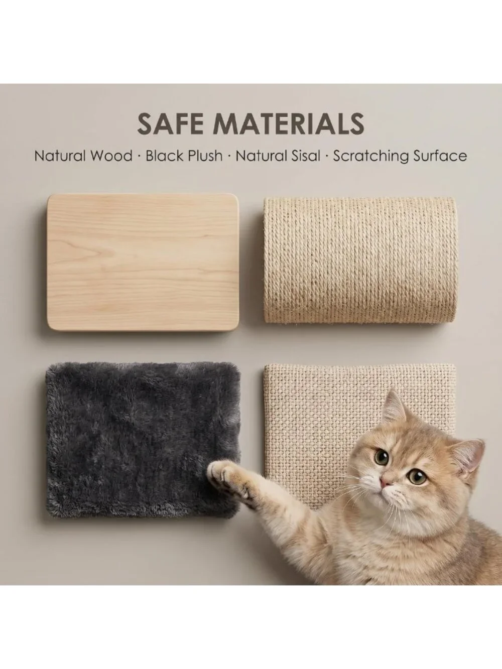 5-in-1 Cat Wall Shelves for Large Cats - Space-Saving Climbing Furniture
